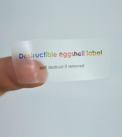 Transparent Destructible Label