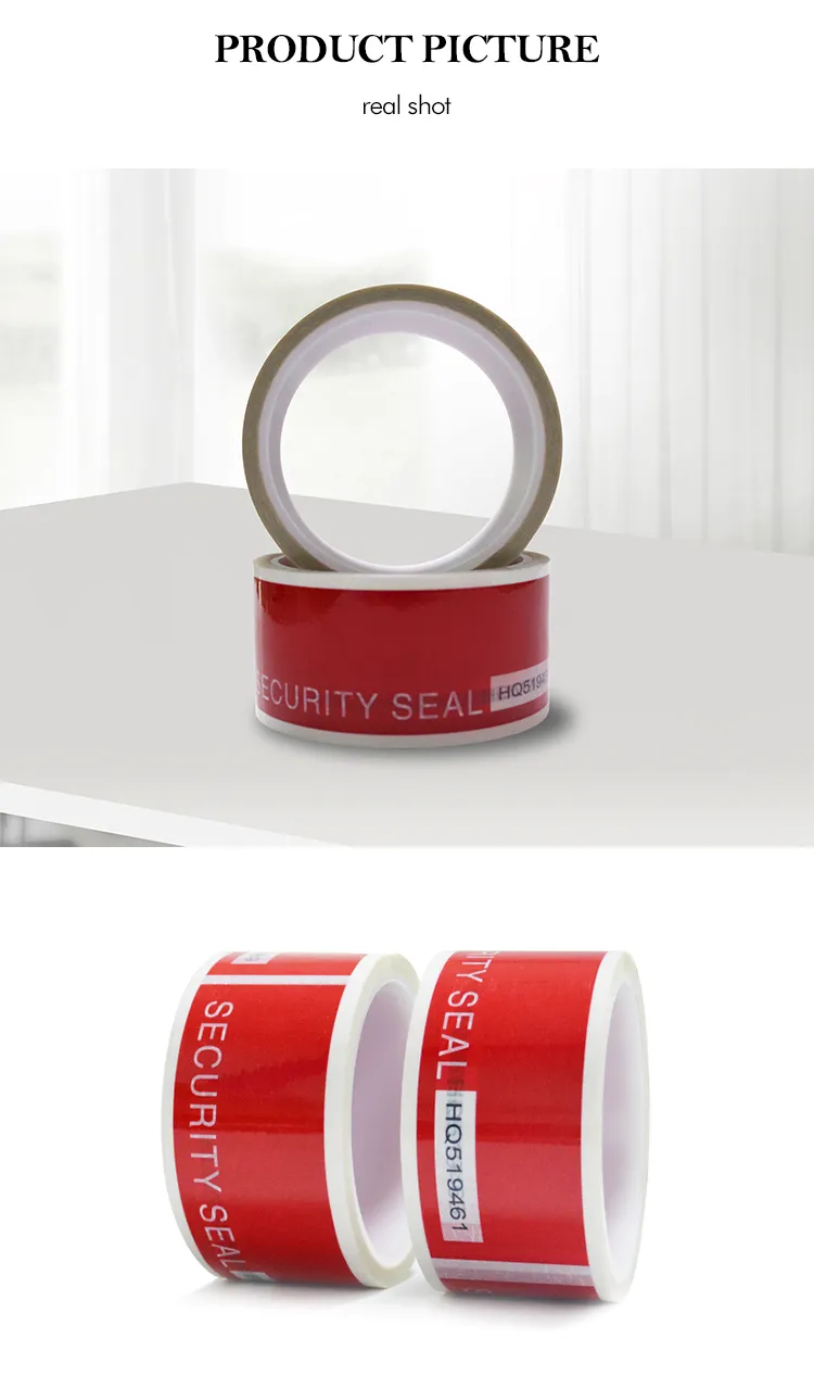 anti tampering tape's product real shot pictures.