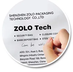 Tamper Proof Bags image with special coating, it can be wrote by pen.