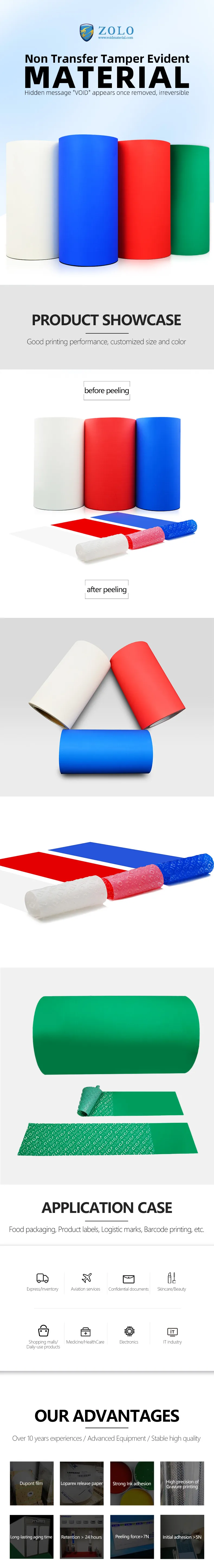 VOID Paper image, display how to prevent counterfeiting.